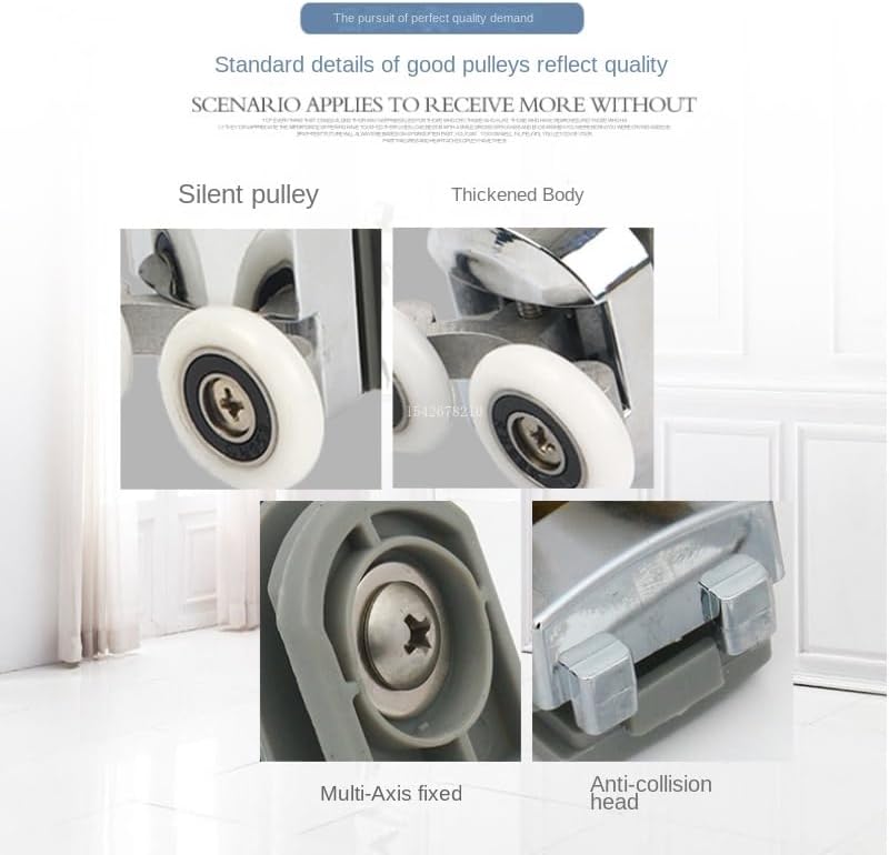 Shower Door Rollers ， 23mm 25mm Electroplated Aluminum Alloy Bouncing Wheel Upper and Lower Double Bathroom Glass Door Roller Hardware Rollers(25mm)