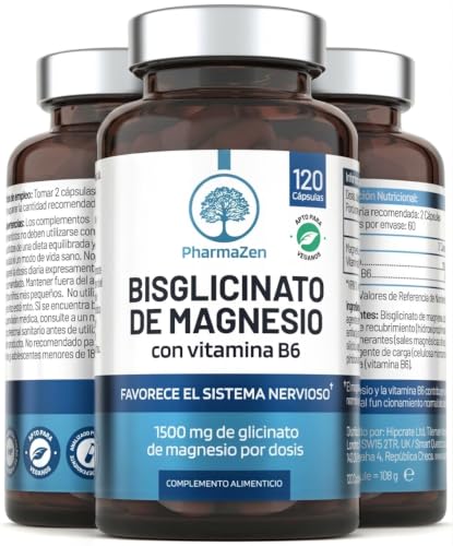 Bisglicinato de Magnesio 1500 mg con vitamina B6 - Sueño y energía