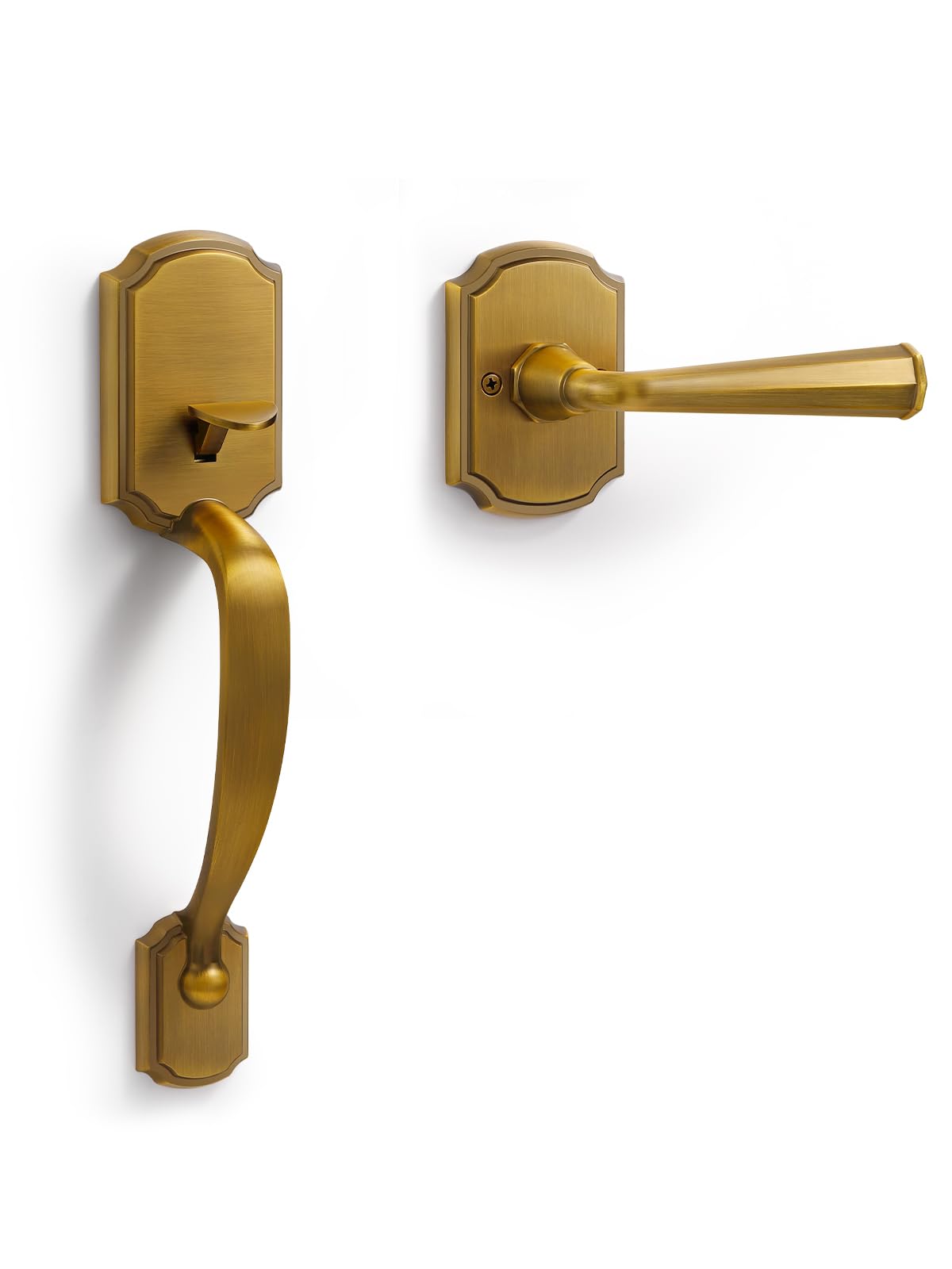 Poignées de porte d'entrée laiton antique résout vos erreurs de sens