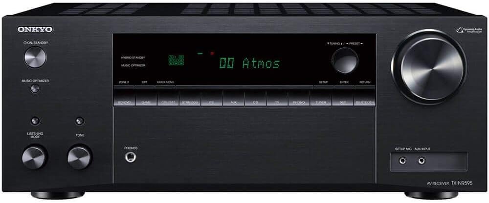 TX-NR595 Home Audio Smart Audio and Video Receiver, Sonos Compatible and Dolby Atmos Enabled, 4K Ultra HD and AirPlay 2 (2019 Model), Black