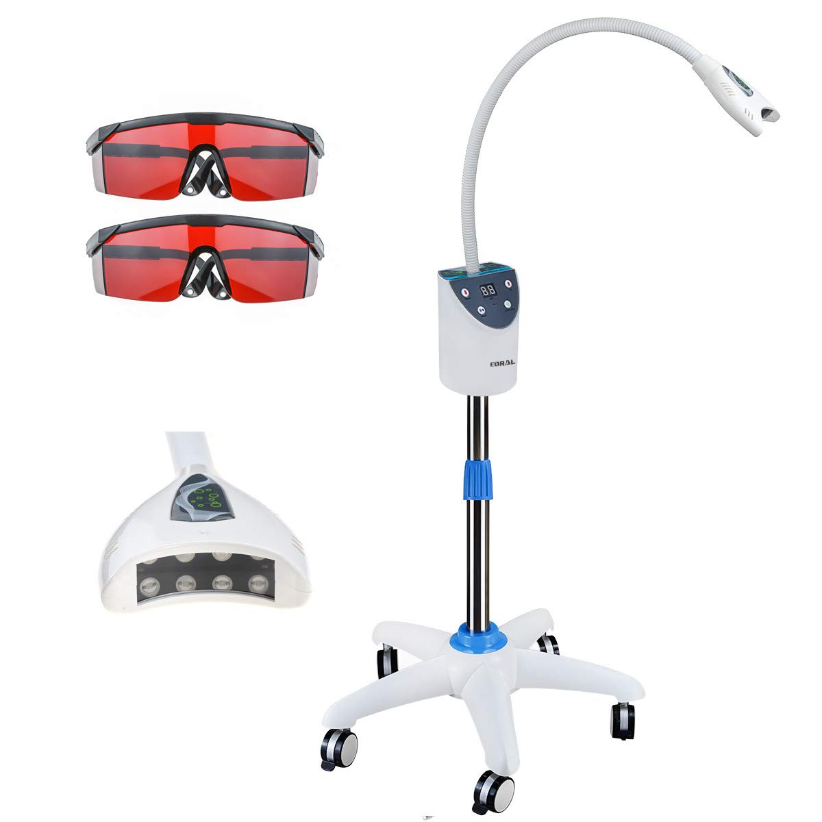 Mobile Dental Teeth Whitening Machine with 4PCS LED Blue Lamp Teeth Bleaching LED Accelerator Lamp YF-666 : Beauty & Personal Care