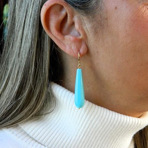 Boucles d'oreilles pendantes légères en turquoise contre les bijoux ternes - 4