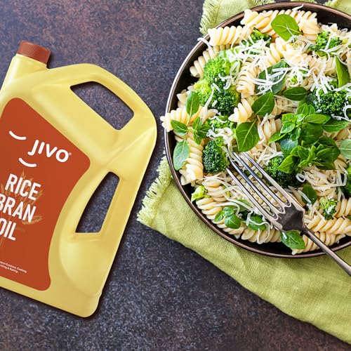 Image of Jivo Rice Bran Oil 4 Litre | Premium Cooking Oil | Rich in Antioxidants | Ideal for Deep Frying, Sauteing & Baking | Chemical-Free