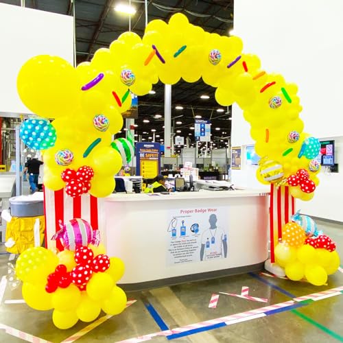 Image of Voircoloria 90pack Yellow Balloons Different Size 18 /12 /10 /5 Inch Yellow Balloon Garland Arch Kit for Graduation, Wedding, Birthday, Baby Shower, Sunflower and Honeybee Theme Party Decorations