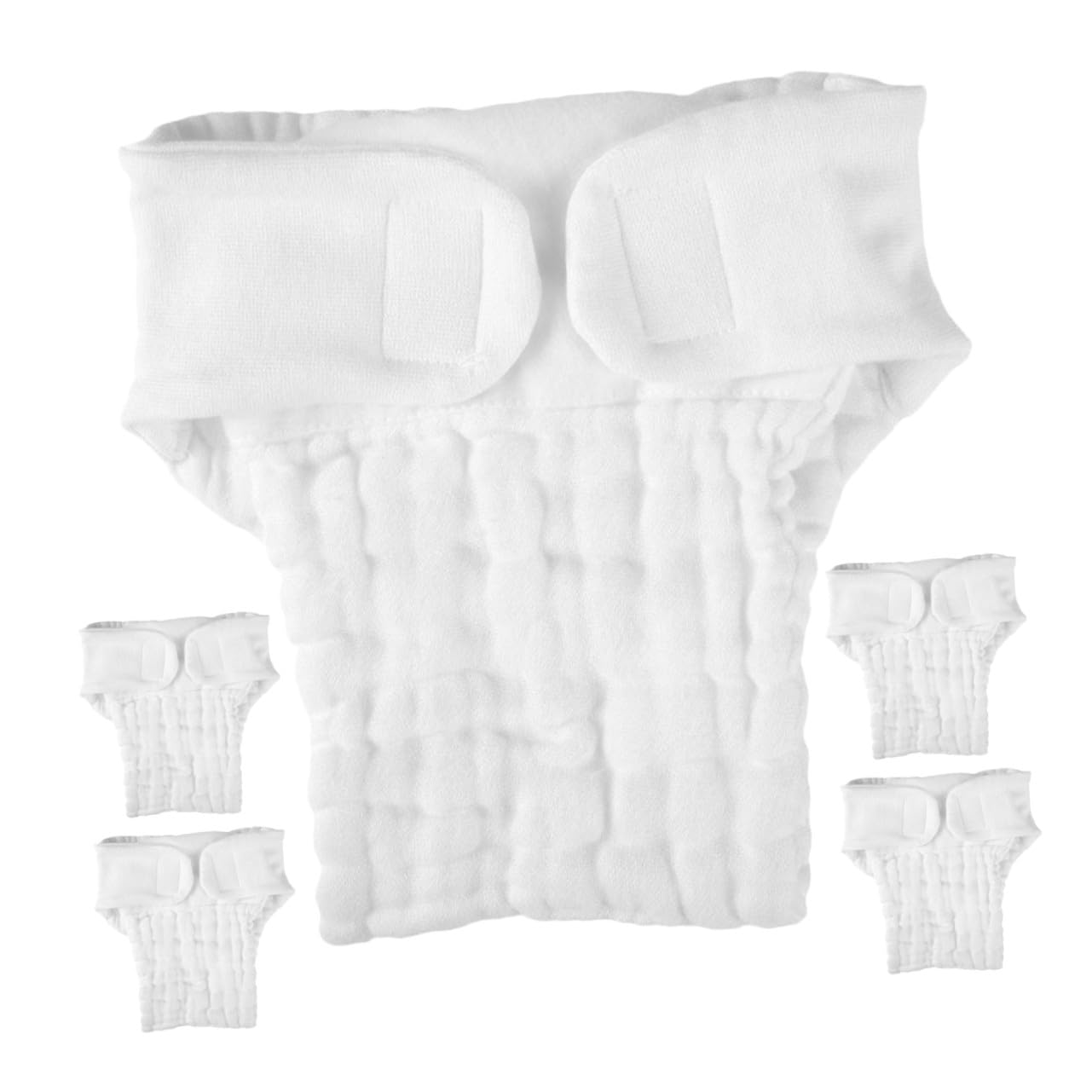 Pañales Reutilizables para Ñiño de Algodón Blanco M, 5 Piezas