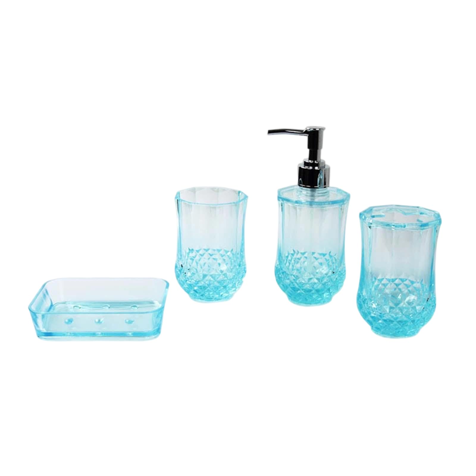 Uqezagpa Tolan Bathroom Organizers Set 4Pcs Toothbrush Holder Soap Tray Control Easy Maintenance Bathroom Countertop Storage Acrylic Soap & Cream Dispenser