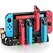 KDD Switch Controller Ladestation Kompatibel mit Nintendo Switch OLED Joy-Con, Switch Ladestation mit 8 Spiele Lagerung für Nintnedo Switch OLED Modell Joycon & Nintendo Switch Zubehör