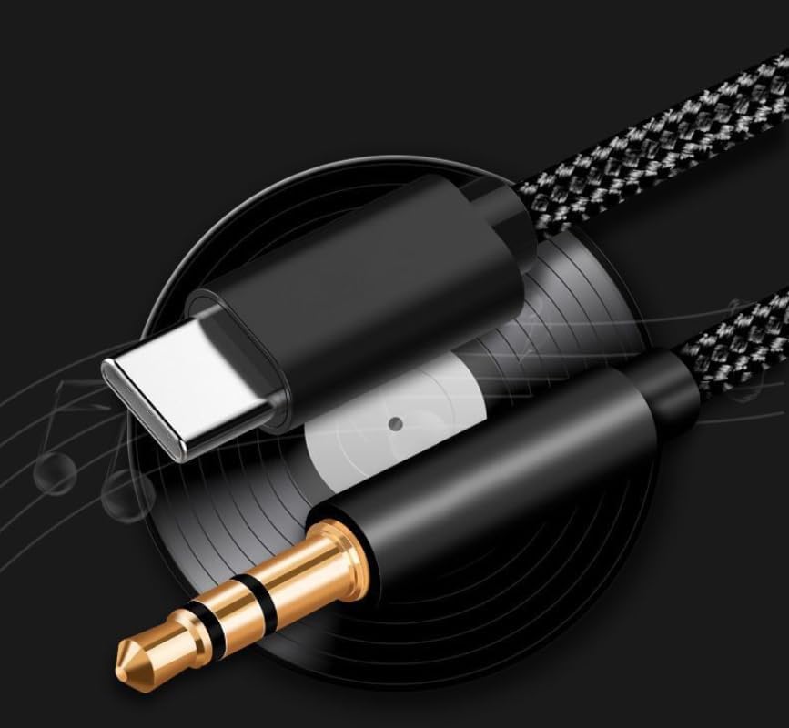 USB C Aux Cable 3.3FT/1M Type C to 3.5mm Jack Adapter Audio Headphone Stereo Cord Car Compatible with Samsung Galaxy S23 S22 S21 S20 Google Pixel 2/3/4 XL and Smartphone