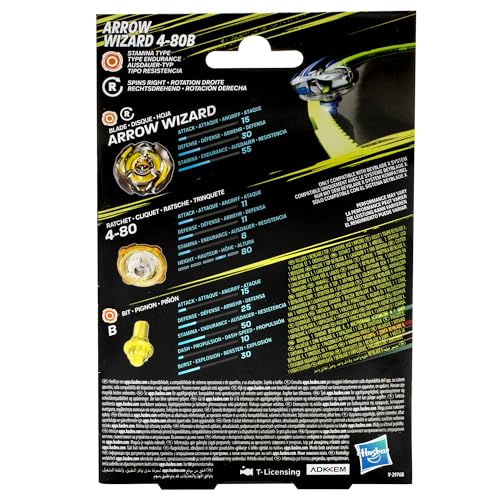 Beyblade X, Starter Pack Arrow Wizard 4-80B avec Toupie de Compétition et Lanceur, Jouets pour Enfants à Partir de 8 Ans, Jouet pour Garçons et Filles
