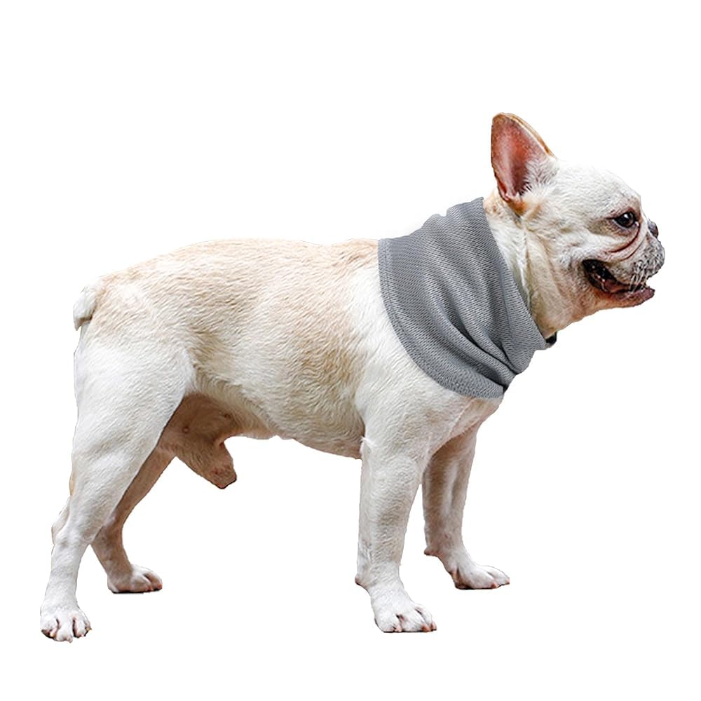 NACOCO 2 Pcs Dog Instant Cooling Scarf Summer Pet Bandana Cats Collar Ice Towels for Bulldog (Gray, S)