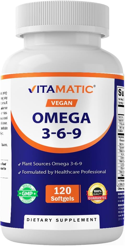 Vitamatic Vegan Omega 369 Complex 1250mg Flaxseed, Olive