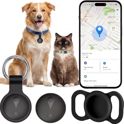 GPS Tracker for Dogs, Smart Collar with Real-Time Location - Pet Location Tracker with Holder, No Monthly Fee/No SIM Card, Works with iOS Find My, Ultra-Slim, IP68 Waterproof, Reliable Performance