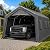 EROMMY 13 x 20 FT Heavy Duty Carport, 13 FT High Peak Portable Garage Shelter with All-Steel Frame, Roll-Up Zipper Doors & Vents, Waterproof PE Car Canopy for Truck, Boat, SUV, Gray