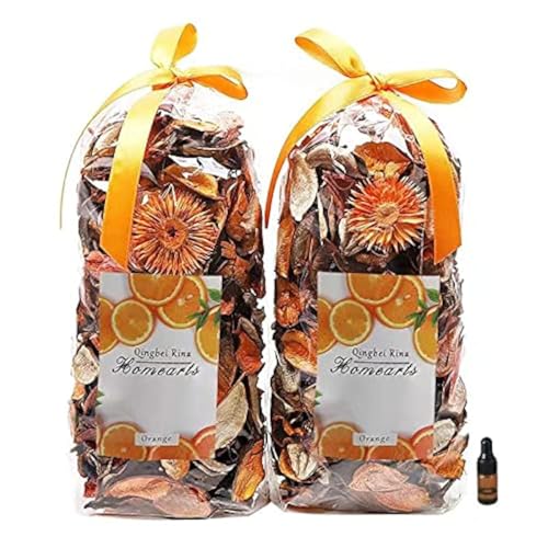 La Mejor Selección de Popurrís Top 10. 47 qingbei Rina Regalos. Naranja Fresh – Bolsa para popurrí, Pétalo, Satchel Perfume, decorar tazón y jarrón, Anaranjado, 2