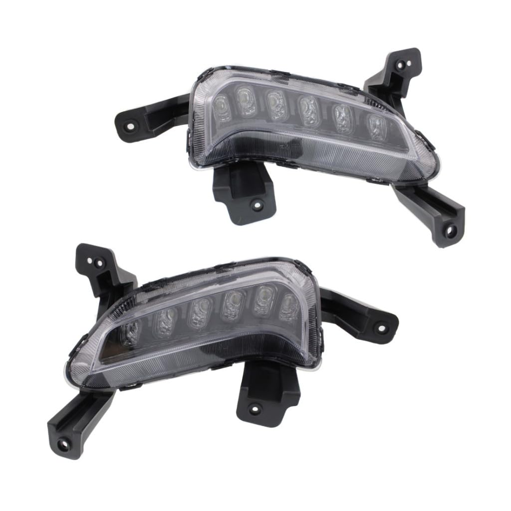 For Hyundai Elantra 2017 2018 Driving Light Assembly Driver and Passenger Side | Pair | Clear Lens | Replacement For HY2562103, HY2563103 | 92207F2100, 92208F2100
