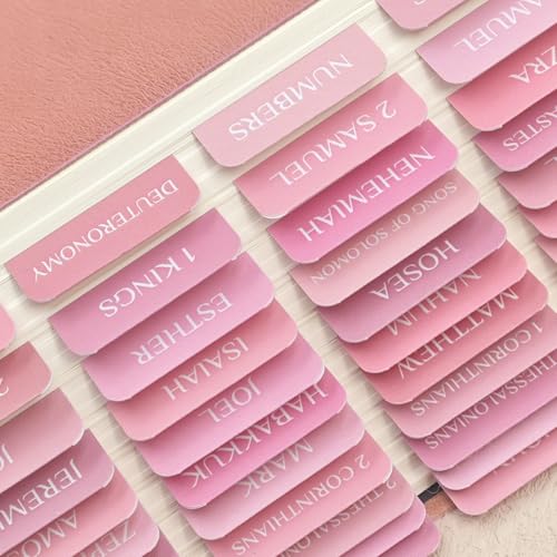 Uzriyl Guias da Bíblia, Materiais de Estudo da Bíblia, Abas de Diário Bíblico Rosa Laminadas para Mu