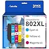 Cartuchos de tinta remanufacturados de repuesto para Epson 802XL 802 T802XL T802 color solo para impresora Workforce Pro WF-4720 WF-4730 WF-4734 WF-4740 EC-4020 EC-4030 (1 C/M/Y)