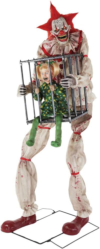 Cagey The Clown with Girl Animated Prop