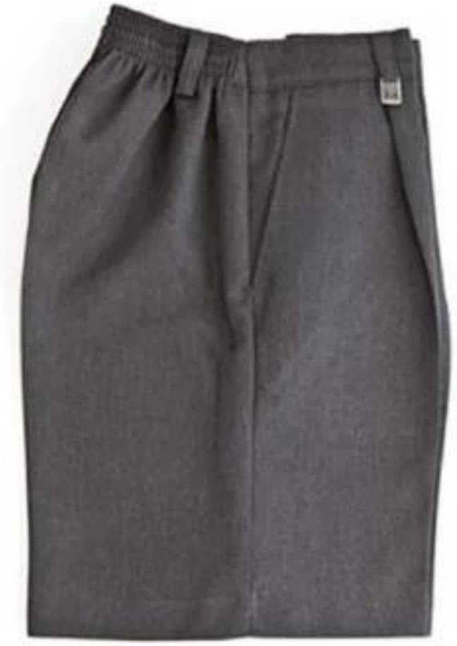 Zeco Half Elastic Sturdy Fit School Shorts, Grey Age 6-7. Waist 22-28in/56-71cm
