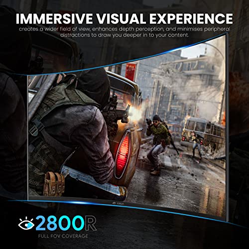Crua 24 Inch 144Hz/165Hz Curved Gaming Monitor，Fhd 1080P Frameless Computer Monitor，Support Amd Freesync Low Motion Blur, Eye Care, Vesa, Displayport, Hdmi, Black #TOP4