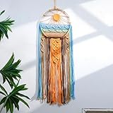 Sunburst Wall Decor Dream Catcher - Macrame Wall Hanging Large Dreamcatchers, Colorful Hand Woven Tapestry Sunshine Boho Room Decor for Bedroom Living Room Nursery (Sunshine)