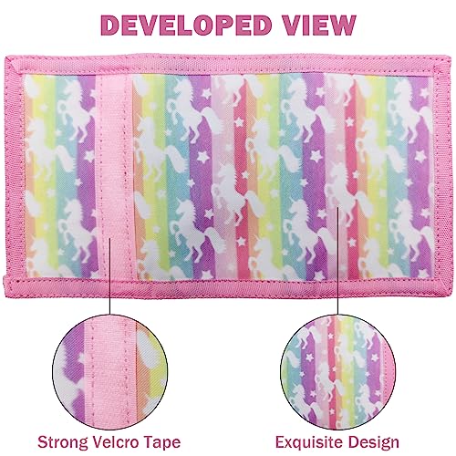Image of AI-DEE RFID Trifold Canvas Outdoor Sports Wallet for Kids - Front Pocket Wallet with Magic Sticker (Navy Blue2)