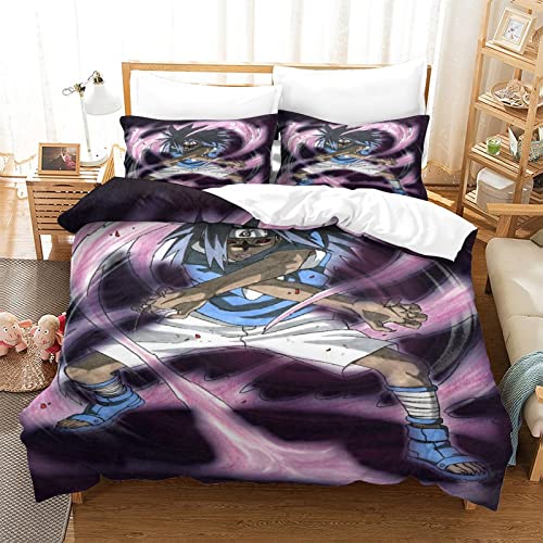 Naruto Juego De Sábanas Estampado Anime Characters Funda Nórdica De Microfibra, Transpirable Y...