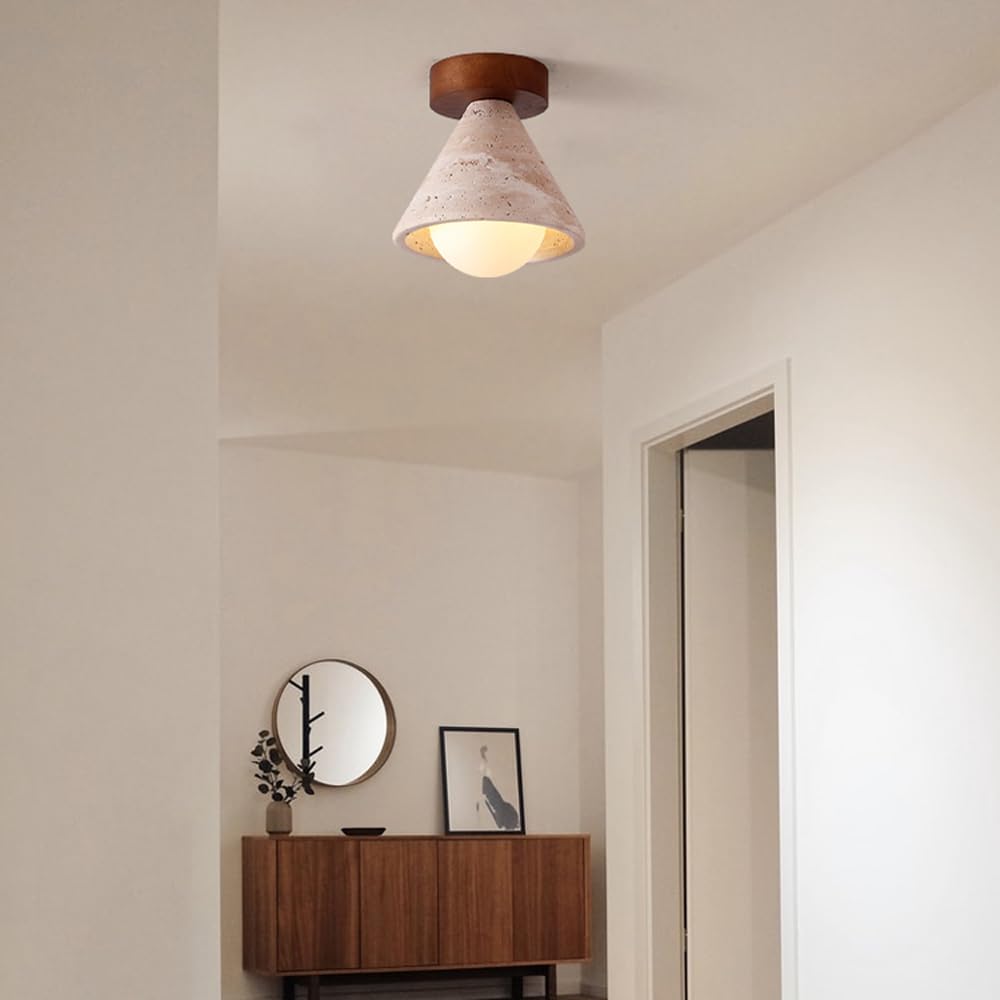 Genérico Lámpara de Techo Moderna de Estilo Natural - Montaje Semiempotrado de Estilo Industrial Vintage para Baño Porche Y Cocina