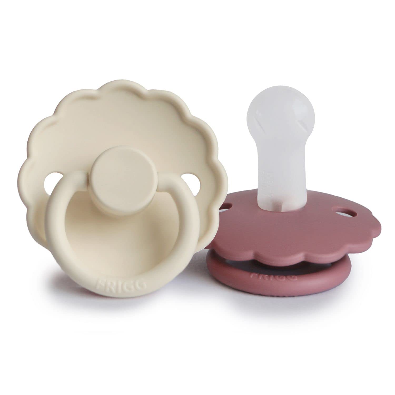 FRIGG Daisy Chupete 2-Pack | Chupete de silicona | Sin BPA | Fabricado en Dinamarca | Tetina simétrica tipo cereza | (Cream/Croissant, Talla 1 (0-6 Meses)) — view 24