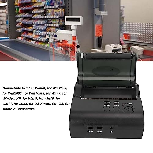 Image of Thermal Printer Bluetooth, 203 DPI Accuracy 90mm s Print Speed with 2000mAh Rechargeable Battery for iOS OS X (US Plug)