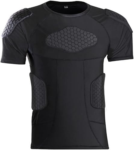 Camisaspantalones protectores acolchados para hombre, para fútbol, paintball, béisbol, compresión, costilla, protección del esternón, protección del