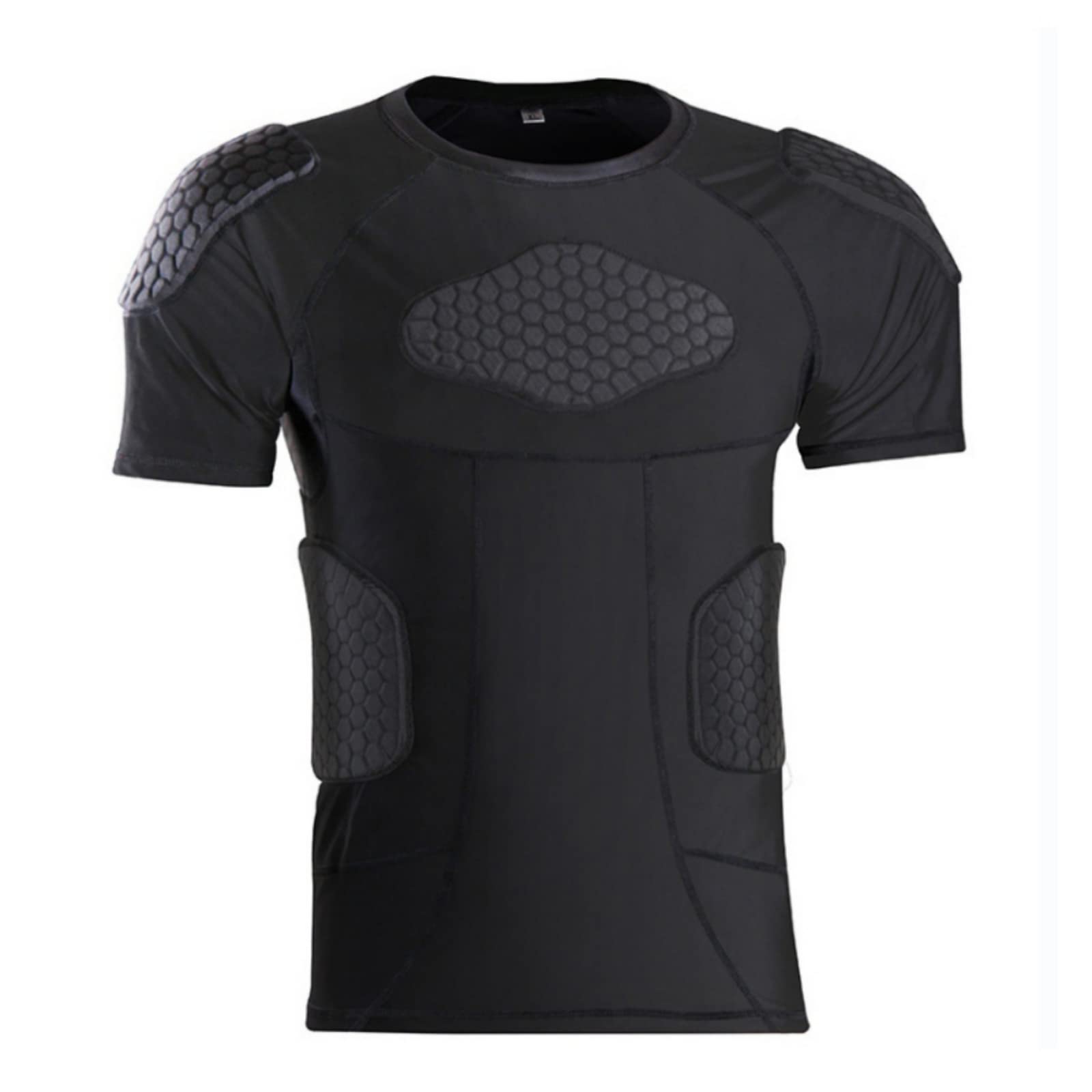 Hotfiary Mens Padded Football Compression Shirt Youth Chest Rib Protector Sternum Shirt for Paintball Baseball Softball