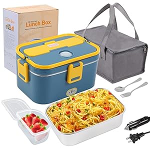 Electric Lunch Box,Heated Lunch Boxes for Men,3 in 1 Portable Food Warmer 12/24/110V,Luncheaze Heater for Adults Car Truck Work,Loncheras Electricas
