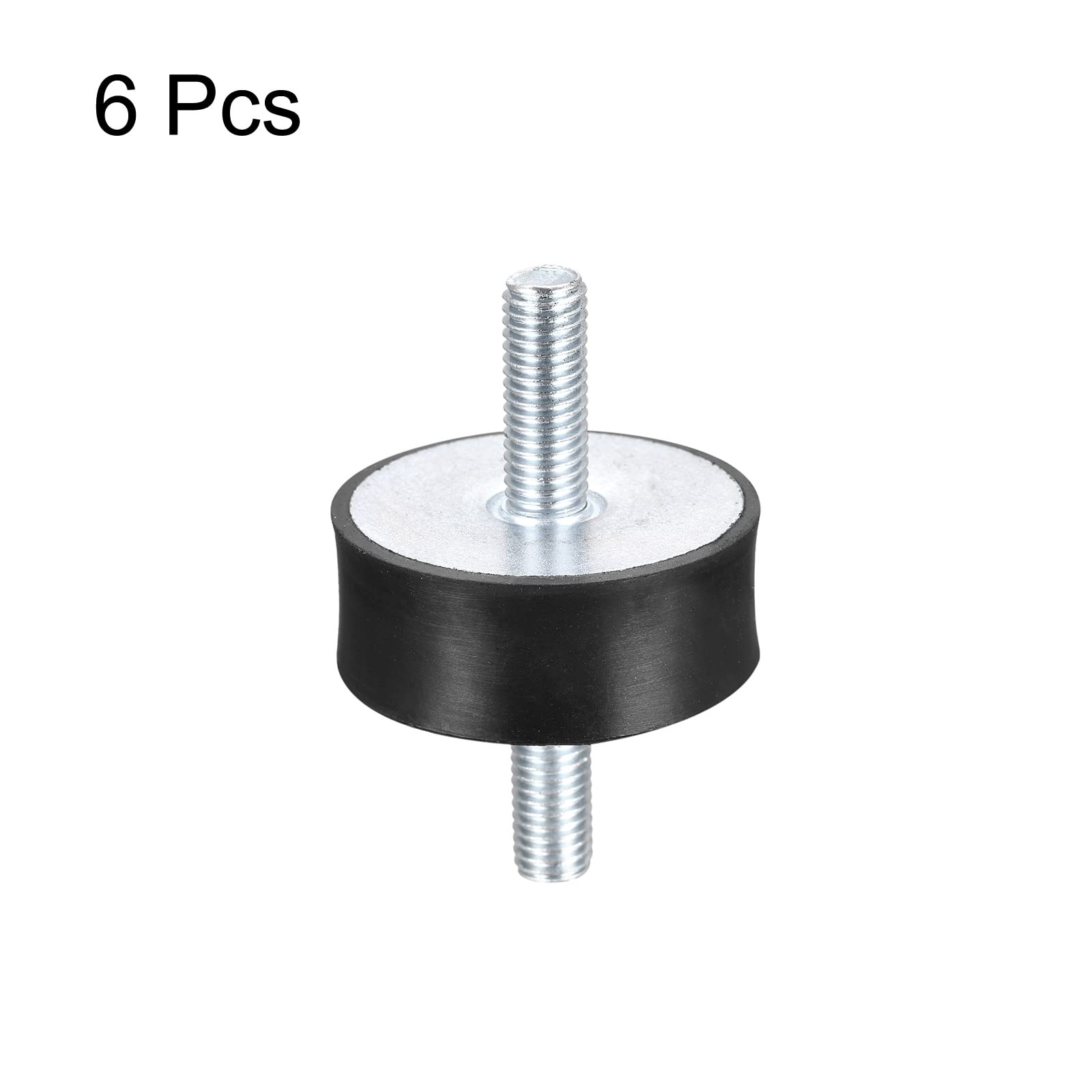 sourcing map M10x28mm Silent Bloc Support Caoutchouc 6pcs Anti Vibration Isolateur Goujons Absorbeur Choc Mâle pour Air Compresseurs, Garage Moteur, Diesel Moteurs, 50x25mm