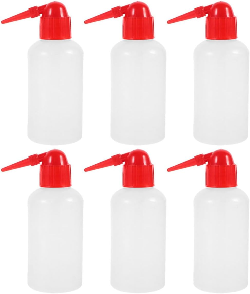 6pcs 250ml Lab Wash Bottles with Scale Plastic Squeeze Rinse Bottles for Precise Cleaning and Plant Watering Safety Narrow Mouth