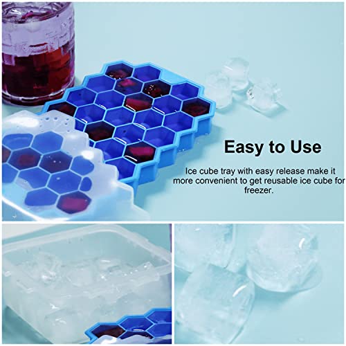 Bidful Ice Cube Trays For Freezer With Lid-37 Grid Silicone For Small Ice Cube Molds,Easy-Release Reusable In Organizer Bins Or Ice Bucket For Cocktail Bar Or Iced Coffee Cup thumb #3