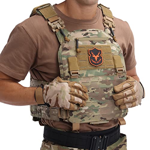 Tuxapo Tactical Molle Vest For Men Laser Cutting Modular Lightweight Quick Release Adjustable Vests Cp Camo #TOP6