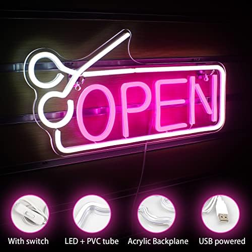 Wanxing Open Neon Signs for Wall Decor, Open Signs for Business, Neon Open Sign with USB Powered for Bar,Salon,Store,Hotel,Shop,Club,Coffee