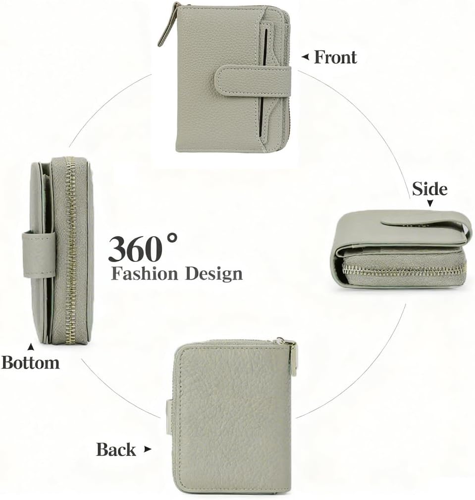 Wulcea Women's Wallet, Small Credit Card Holder, Large Card Holder, Sage Green, 12.5*9*3cm, modern image 2