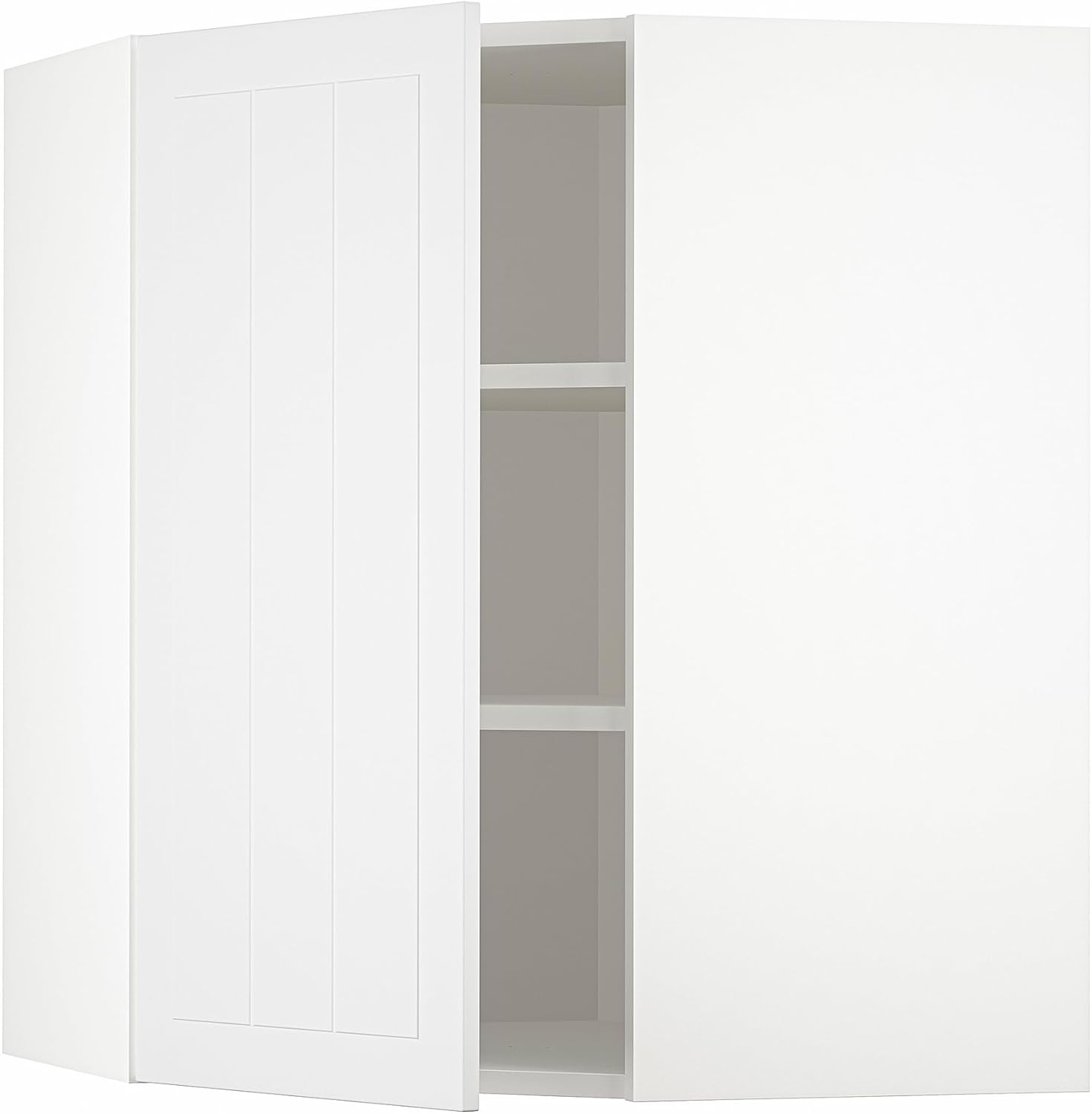 METOD Corner wall cabinet with shelves, white/Stensund white, 68x80 cm