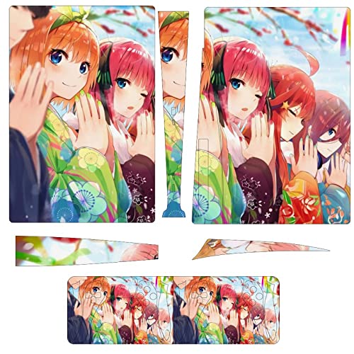 PS5 スキンシール ディスク 一花 中野三玖 五等分の花嫁 プレイステーション5 スキンシール 全面保護 側面/両面対応 保護ステッカー PS5 対応 耐久性抜群 本体 コントローラー 保護シール 簡単取付 薄型 傷隠せ 摩擦保護 抗衝撃 汚れ/ホコリ防
