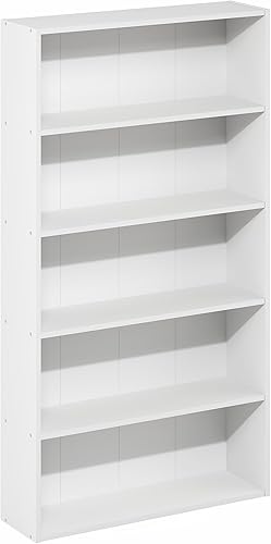 Miniatura 125 de Furinno Jaya Simple Home Estantería ajustable de 3 niveles, blanco Blanco,Negro -,Pino ámbar,Nuez Columbia,Espresso,Roble Frech