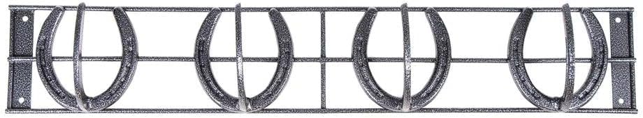 EASY-UP Pro Mountable 4 Horseshoe Tack Rack | Equestrian Charm for Stable & Home | Functional 4-Hook Design | Durable Steel Construction | Rust Resistant | 7-Year Warranty