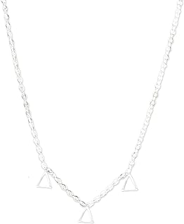 Delta Delta Delta Necklace — DDD Greek Letters Necklace, Silver Plated Sorority Gifts Necklace, Long-Lasting Tri Delta Gifts for Women