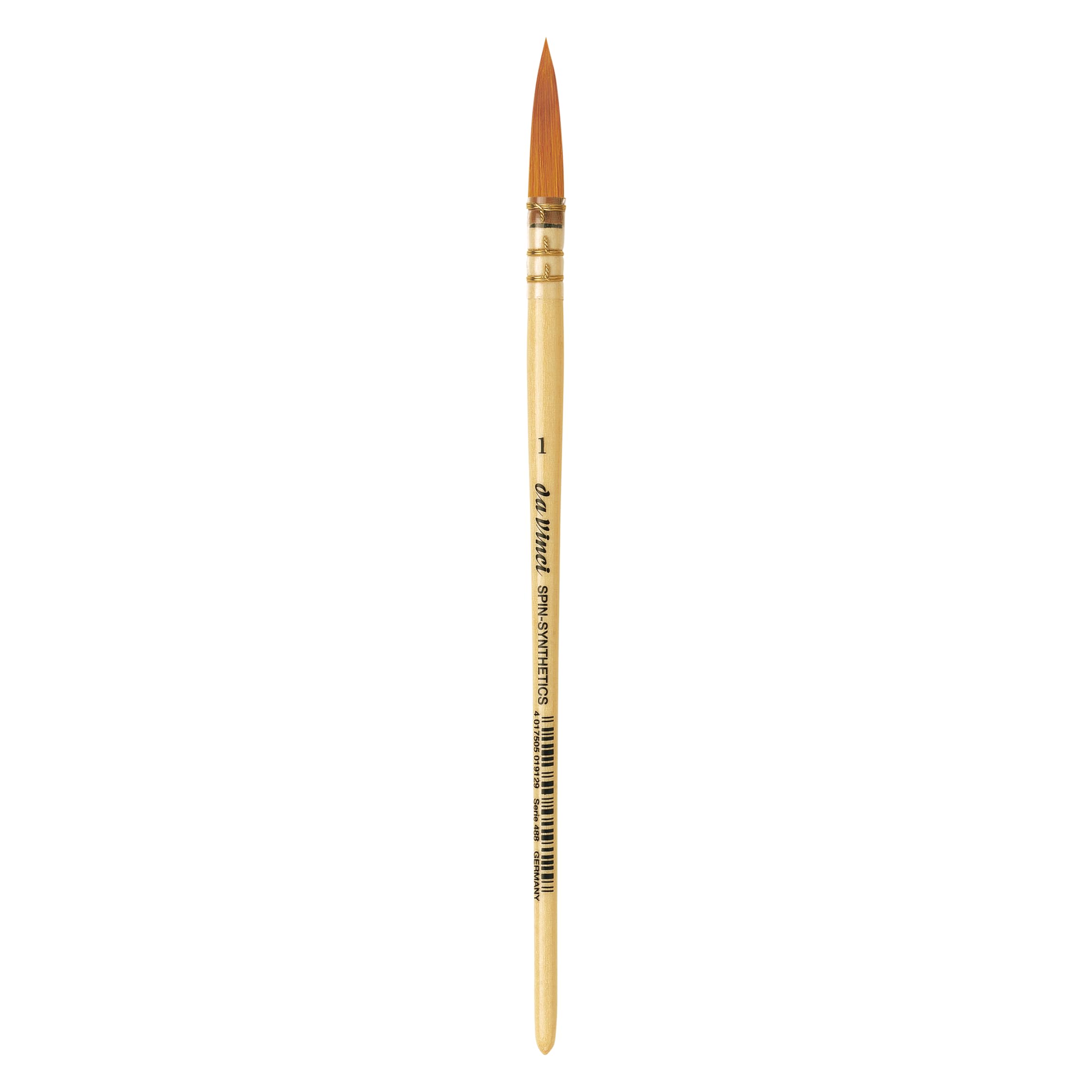 da Vinci Watercolor Series 488 CosmoTop Spin Paint Brush, Round Synthetic with Lacquered Natural Handle, Size 1 (488-01)