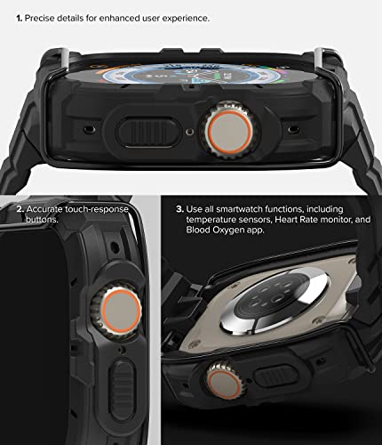 Ringke Fusion-X Guard [Watch Band + Case] Compatible With Apple Watch Ultra Band With Case (49Mm), Shockproof Rugged Stainless Steel Wire Guard Cover - Black #TOP5