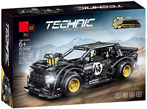 LAKIOMZ Muscle Car Baustein Modell 823pcs Pull Back Racing Car Bricks Modell für Technic Ford Mustang Hoonigan… – Bild 5