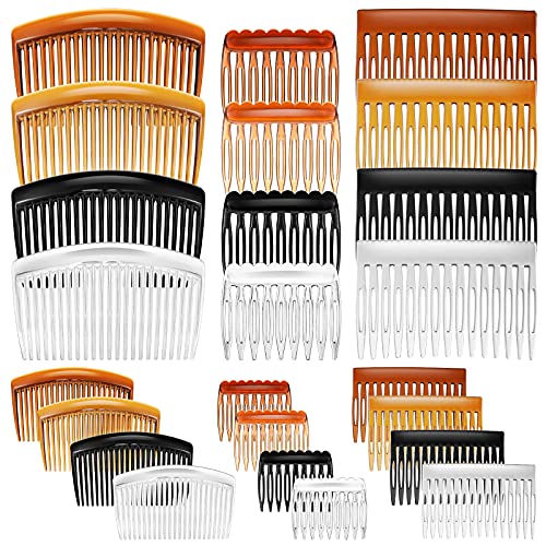 24 Pieces French Hair Side Combs Set Plastic Twist Comb Hair Clip Combs Accessories for Girls Women (9 Teeth Side 15 Teeth Side 23 Teeth Side)