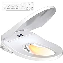Bidet Toilet Seat, Electric Smart Heated Toilet Seat with Instant Warm Water &amp; Dryer, Feminine &amp; Front Rear Wash, Self-Clean Nozzle, Night Light, Wireless Remote, Soft Closed Toilet Lid, Elongated