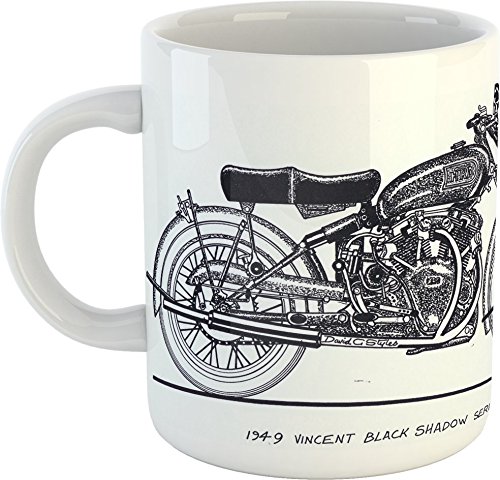 1949 Vincent Black Shadow Series C - Classic Motorcycles Mug - Bone China - 300ml - Dishwasher and Microwave Safe